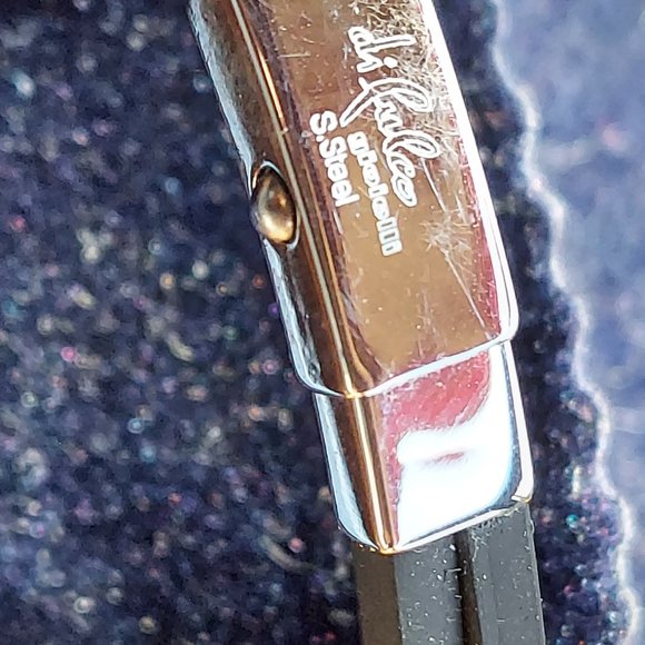 Bracelet or Anklet Italian "di fulco" Gioielli S.Steel Black Rubber Sailor Gold - Picture 4 of 10